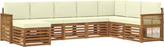 vidaXL Conjunto De Sof&aacute;s De Exterior 8 Uds. Natural Y Crema Vidaxl