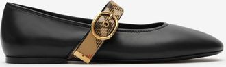 Burberry Check Strap Leather Robin Ballerinas