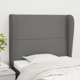 vidaXL Cabecero Con Orejas De Tela Gris Oscuro 103x23x118/128 Cm Vidaxl