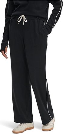 Varley Brushed Rib Straight Leg Pants Womens Clothing Black/Snow White : SM 26, Elastane/Polyester