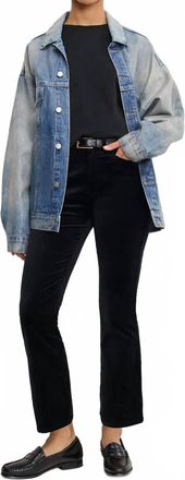 Good American Velvet Kick Flare Pants In Black