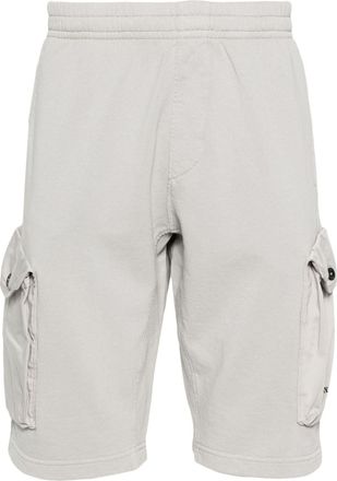 C.P. Company logo-embroidered cotton track shorts - men - Cotton - L - Grey