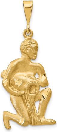 Diamond2Deal 10k Yellow Gold Satin Aquarius Zodiac Charm