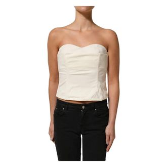 Elisabetta Franchi Strapless Sweetheart Neck Top - female - Elisabetta Franchi - Sleeveless Tops - White - XL - Tops