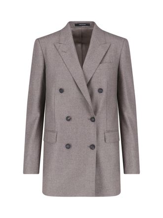 Tagliatore J-Jasmine Grey Virgin Wool Double-Breasted Blazer