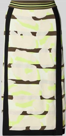 Marc Cain Midirock mit Viskose-Anteil und elastischem Bund in Khaki, Größe 34