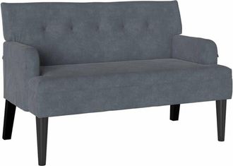vidaXL Chesterfield Bench Dark Grey 112 x 65.5 x 75 cm Velvet vidaXL
