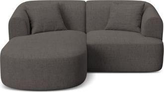 Cosmopolitan Design Sof&aacute; esquinero izquierdo modular 3 plazas tejido estructural gris