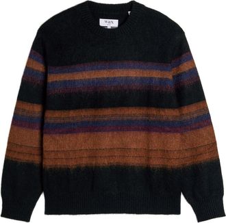 Wax London Wilde Striped Wool-blend Jumper - Black - Xxl