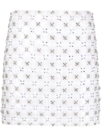 P.A.R.O.S.H. sequined A-line miniskirt - White