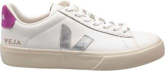 Veja Chromefree field in white/purple leather