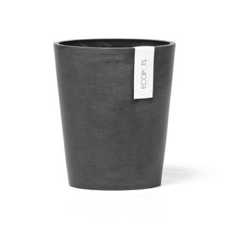 Ecopots Blumentopf Morinda f&uuml;r Orchideen - dunkel grau - Durchmesser &Oslash; 17 cm rund - mit Wasserablauf - Pflanzentopf aus Recycling Kunststoff - modern f&uuml;r Indo