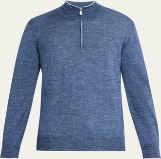 Brunello Cucinelli Mens Cashmere Knit Quarter-Zip Sweater