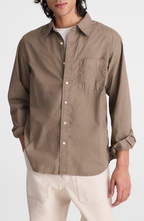 Madewell Stripe Poplin Button-Up Shirt in Dark Driftwood at Nordstrom, Size Xx-Large