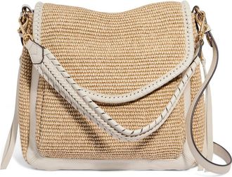 Aimée All for Love Convertible Leather Shoulder Bag in Raffia at Nordstrom
