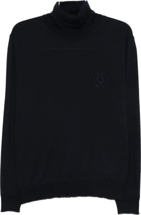 Valentino Garavani Maglione a collo alto con logo ricamato - Blu