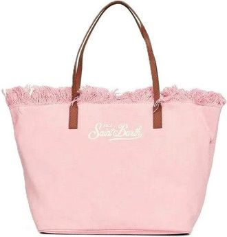 MC2 Saint Barth Spacious Pink Tote Bag with Fringed Edge