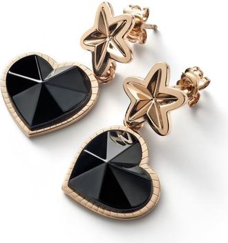 Baccarat Etoile De Mon Coeur Bo Tiges Coeur Vermeil Cristal Noir