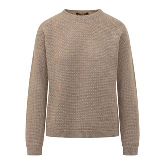 Fabiana Filippi Trui met ronde hals - Dames - Ronde hals truien - Beige - M - Truien & Vesten
