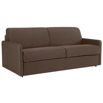 Vente-Unique Vente-unique - Divano letto 4 posti a ribalta Letto con doghe larghe 160 cm Materasso 18 cm Tessuto Marrone - calife