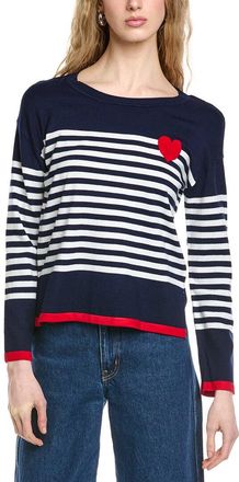CeCe by Cynthia Steffe Cece Sailor Stripe Heart Sweater
