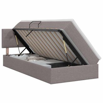 vidaXL Cama Con Almacenamiento Y Colch&oacute;n Topo 100 X 200 Cm Terciopelo Vidaxl
