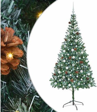 vidaXL Árbol de Navidad artificial Verde 210 cm PVC y acero vidaXL
