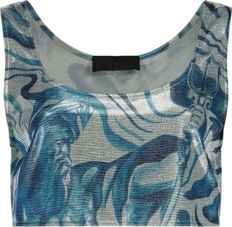 Alberta Ferretti Tops, Dames, Veelkleurig, S, Polyester, Modern Kort Top