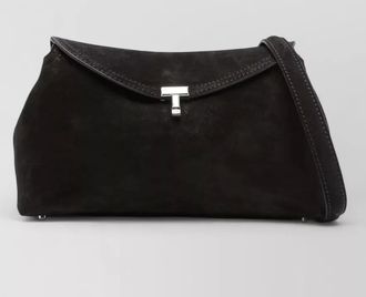 Toteme t lock suede shoulder bag adjustable strap
