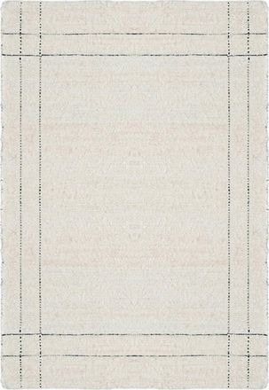AFK Living Alfombra de algod&oacute;n reciclado tejida a mano beige 120 x 170 cm
