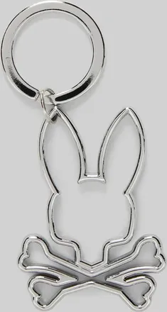 Psycho Bunny Mens Outline Bunny Keychain 042 SILVER / O/S