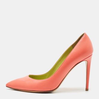Ralph Lauren Collection Pink Leather Armissa Pointed Toe Pumps Size 37.5
