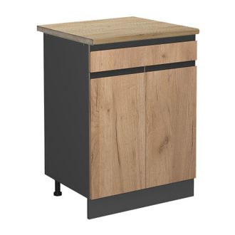 Vicco Mueble Bajo De Cocina R-line, Roble Dorado, 60 Cm, Et Roble