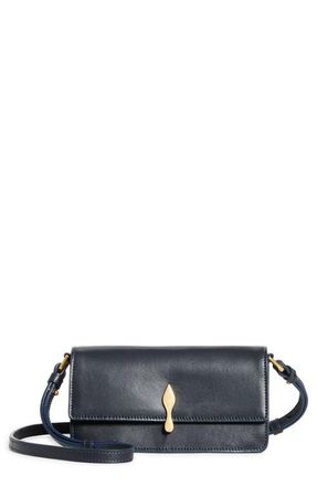 Christian Louboutin Mini Bettina Leather Crossbody Bag in U423 Marine/Gold at Nordstrom