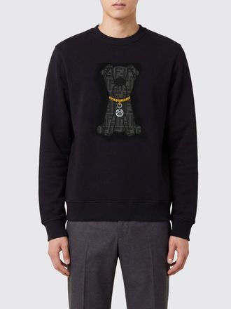 Fendi Felpa a girocollo in cotone con cagnolino FF