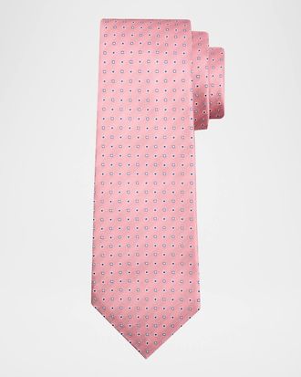 Kiton Men & apos;s Micro-Geometric Silk 7-Fold Tie