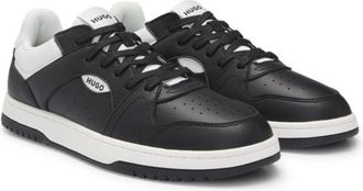 HUGO BOSS Faux-leather lace-up trainers with logo details