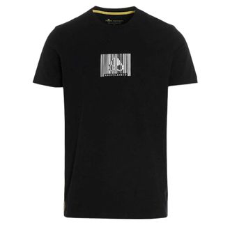 Moose Knuckles Mens Barcode Design Black T-Shirt Cotton - Size Large