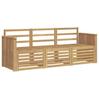 vidaXL Juegos De Sof&aacute;s 3 Uds. Blanco Madera De Acacia S&oacute;lida Vidaxl