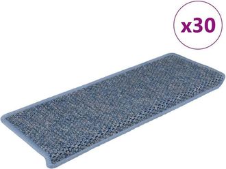 vidaXL Vidaxl - Alfombra Autoadhesiva Escalera Sisal 30 Uds 65x21x4 Cm Azul
