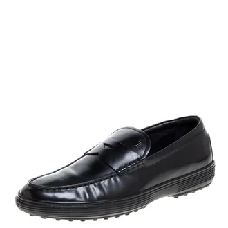 Tod's Tods Black Patent Leather Penny Loafers