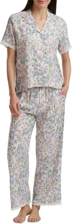 Splendid Notch Collar Crop Pajamas in Pansy Ditsy at Nordstrom, Size X-Large