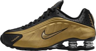 Nike Nike Shox R4 Womens Shoes (AR3565-005, Black/Metallic Silver/Metallic Gold), Black/Metallic Silver/Metallic Gold, 2.5 UK