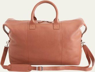 Royce Leather Monogrammed Leather Duffel Bag with Suitcase Handle Strap