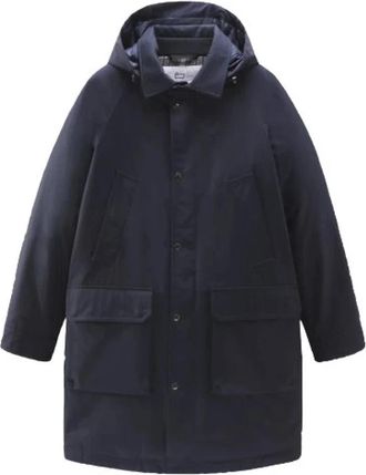Woolrich Authentic Raglan Coat - Heren - Parka Jassen - Blauw - L - Katoen - Jassen