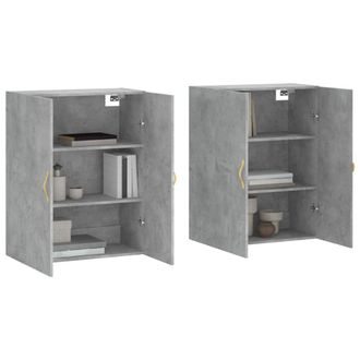 Berkfield Home Wall Mounted Cabinets 2 pcs Concrete Grey 69.5x34x90 cm