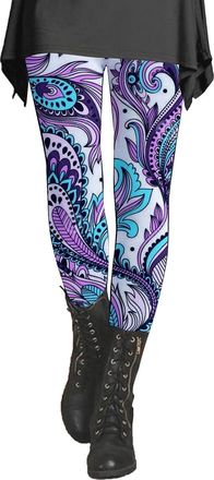 Generic Clearance UK Womens Autumn and Winter Leggings Artistic Printed Soft Stretchy Pants Womens Leggings Khaki