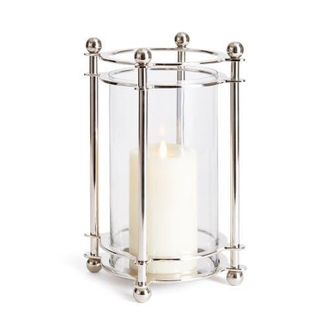Napa Home & Garden Lauren Chrome Silver Hurricane Glass Candle Holder in Gold at Nordstrom, Size Small