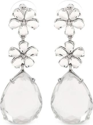 Self Portrait Crystal-flower Tiered Earrings