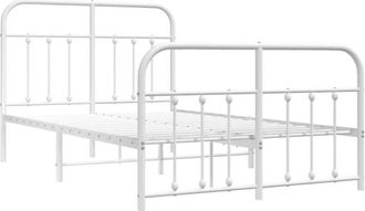 vidaXL Estructura cama sin colchón con estribo metal blanco 120x200 cm Vidaxl